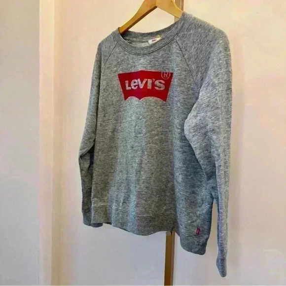 Levi's Women’s Gray Crewneck Sweatshirt S Long Sleeve Casual Pullover - Picture 5 of 11